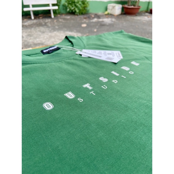 Áo thun xanh lá unisex OUTSIDE basic TEE form rộng tay lỡ dành cho nam nữ Tee1