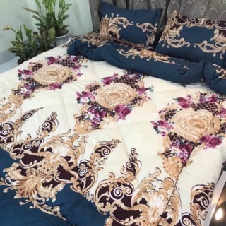 Bộ ga gối chăn phao 5 món poly cotton