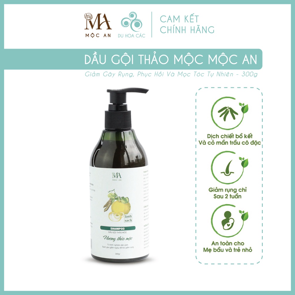 Bộ Dầu Gội Dầu Xả Thảo Mộc Thiên Nhiên Giảm Gãy Rụng, Nuôi Dưỡng Mái Tóc Chắc Khoẻ - Du Hoa Các