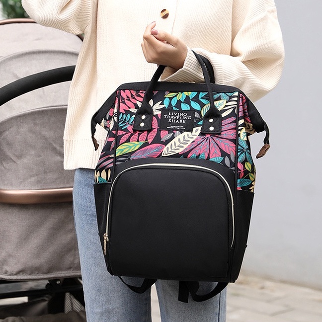 Balo Túi Xách Bỉm Sữa Giữ Nhiệt Cho Mẹ Và Bé Đa Năng Chống Thấm Nước Thời Trang Bảo Quản Bình Sữa Đựng Đồ Cơm Văn Phòng
