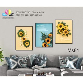 Tranh canvas Hoa Hướng Dương 50x75cm x3 tranh giá 500.000đ