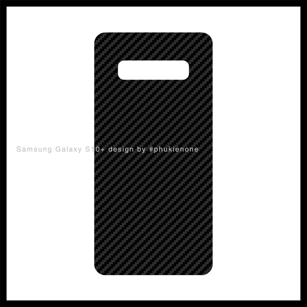 Decal dán lưng Samsung S10+ carbon đen