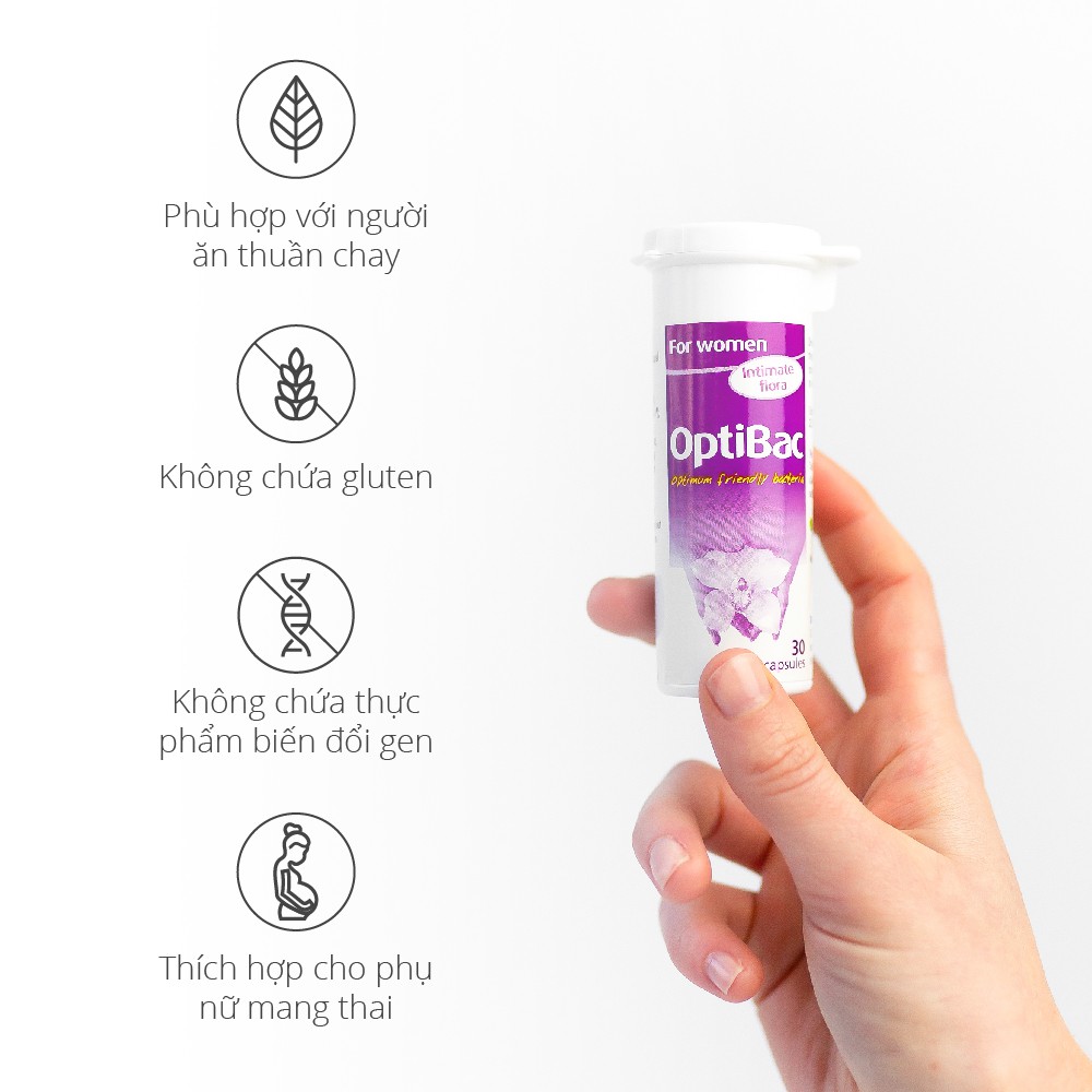 [Mã HEALTH50KBAU giảm 10% đơn 500k] Men vi sinh Optibac tím (Optibac For Women) chuẩn nội địa UK