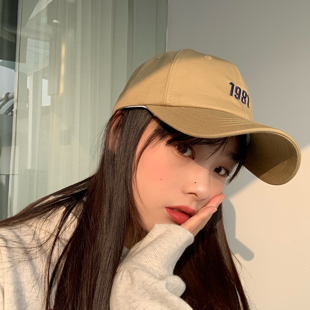 Mũ Lưỡi Trai Mềm Màu Trơn Thêu Chữ Phong Cách Hàn Quốc Thời Trang Xuân Hè Cho Cặp Đôi