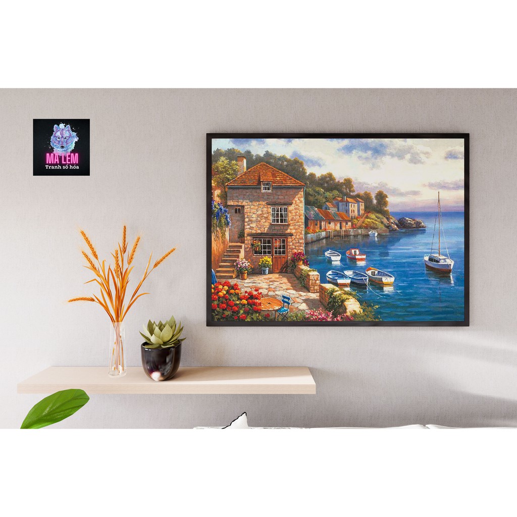 [HÀNG CÓ SẴN] Tranh tô màu theo số Ma Lem (căng khung 40X50cm)/ Tranh tô màu số hóa Ma Lem (40X50cm) | BigBuy360 - bigbuy360.vn