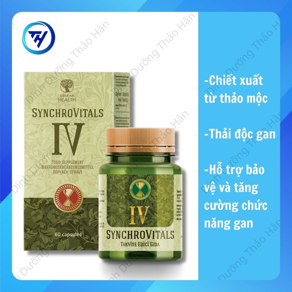 Viên uống bổ gan Synchrovitals IV - Hộp 60 Viên hỗ trợ bảo vệ và tăng cường chức năng gan - Shop din