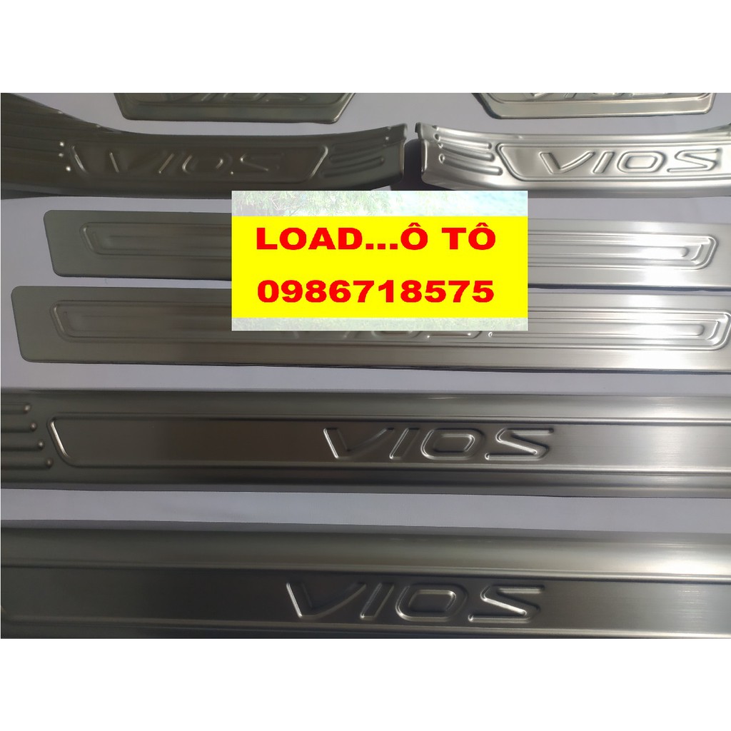 Ốp bậc cửa Inox trong ngoài Vios 2019, 2021, Ốp bậc chân Vios