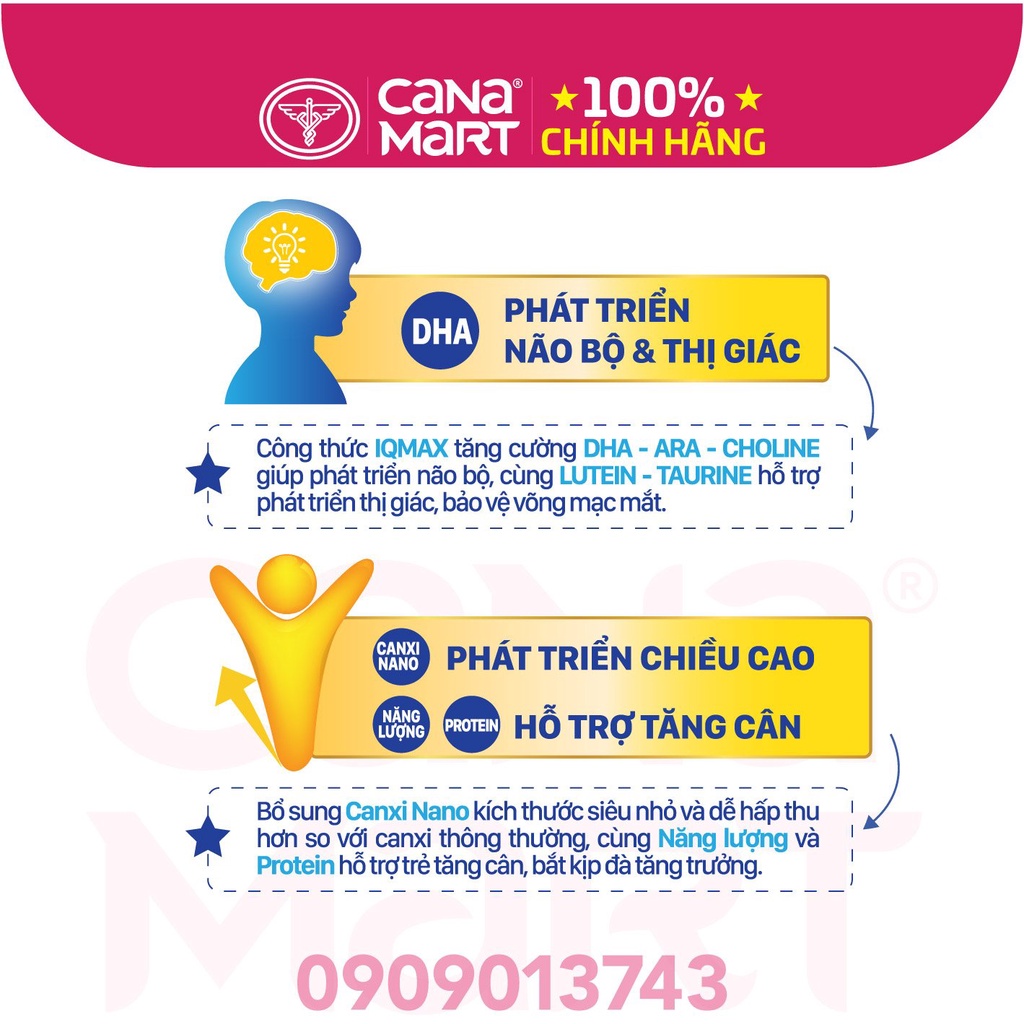 Sữa bột Nutricare Smarta IQ 2+ phát triển trí não (900g)