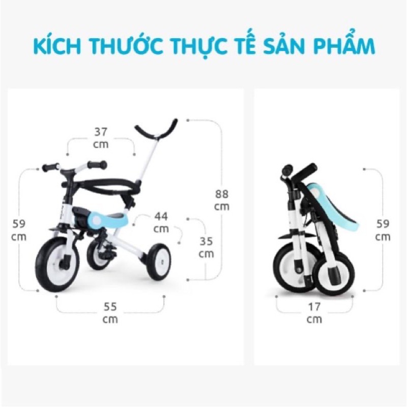 XE ĐẠP 3 BÁNH 3 IN 1 NADLE CHO BÉ