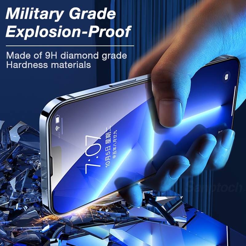 Kính Cường Lực HD Bảo Vệ Toàn Màn Hình Chống Bụi Dễ Lắp Đặt Cho iPhone 14 13 12 Pro Max 14Plus
