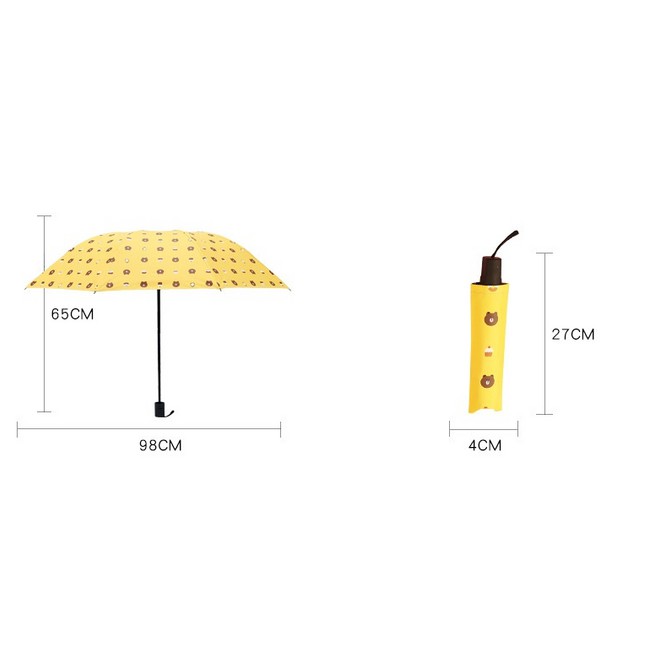 Sỉ hcm Ô Dù Gấp Gọn Gấu Brown màu hồng