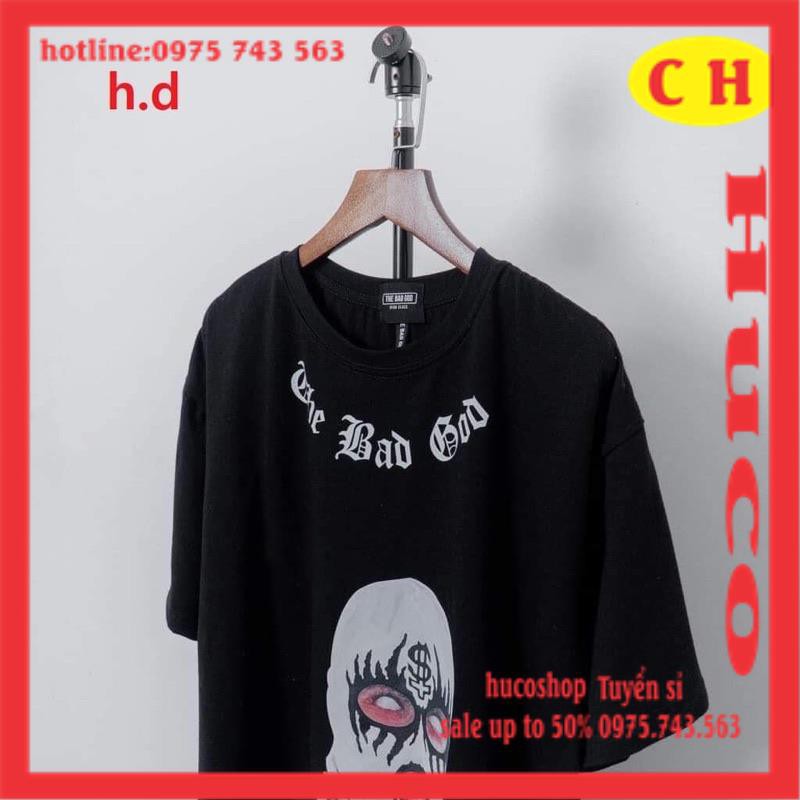 [MÃ HUCOPA011 giảm 5k từ 299k] áo thun hè áo phông form rộng tay lỡ nam nữ THE BAD GOD Chất cotton unisex mặc đôi nhóm