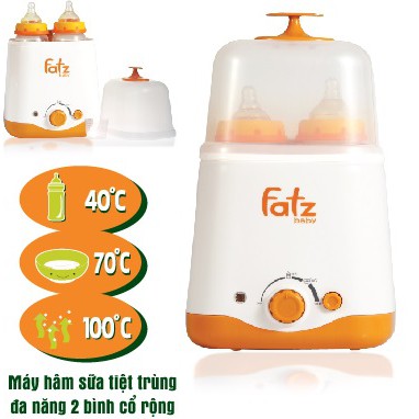 Máy hâm sữa đa năng 2 bình cổ rộng fatzbaby fb3012sl thế hệ mới_ hàng chính hãng