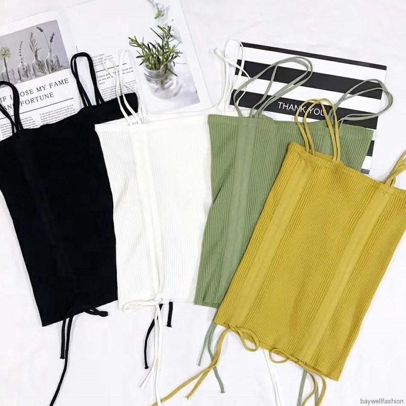 [Baywellfashion]Áo croptop màu trơn thiết kế ôm sát tôn dáng | BigBuy360 - bigbuy360.vn