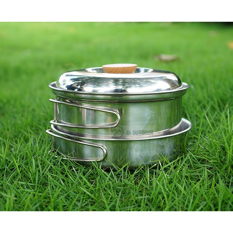 Bộ Nồi Dã Ngoại 1-2 Người Xếp Gọn Inox 304