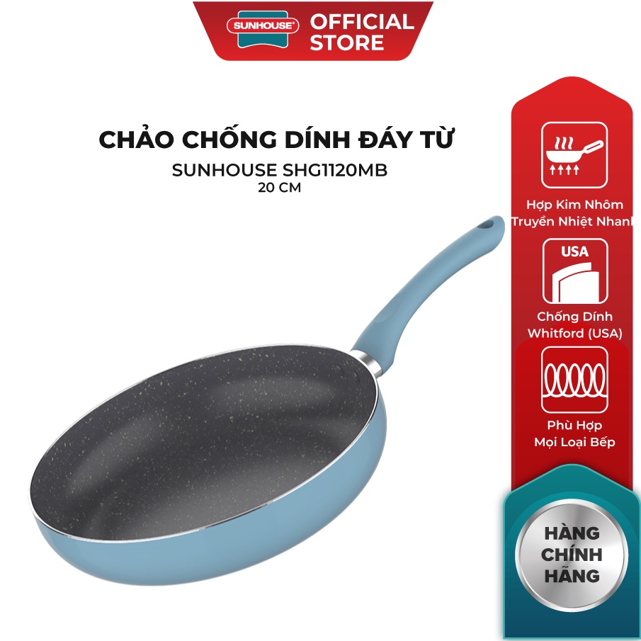 [Mã LIFEHL25 giảm 10% đơn350K] Chảo chống dính đáy từ Sunhouse SHG1120-24-26-28MB