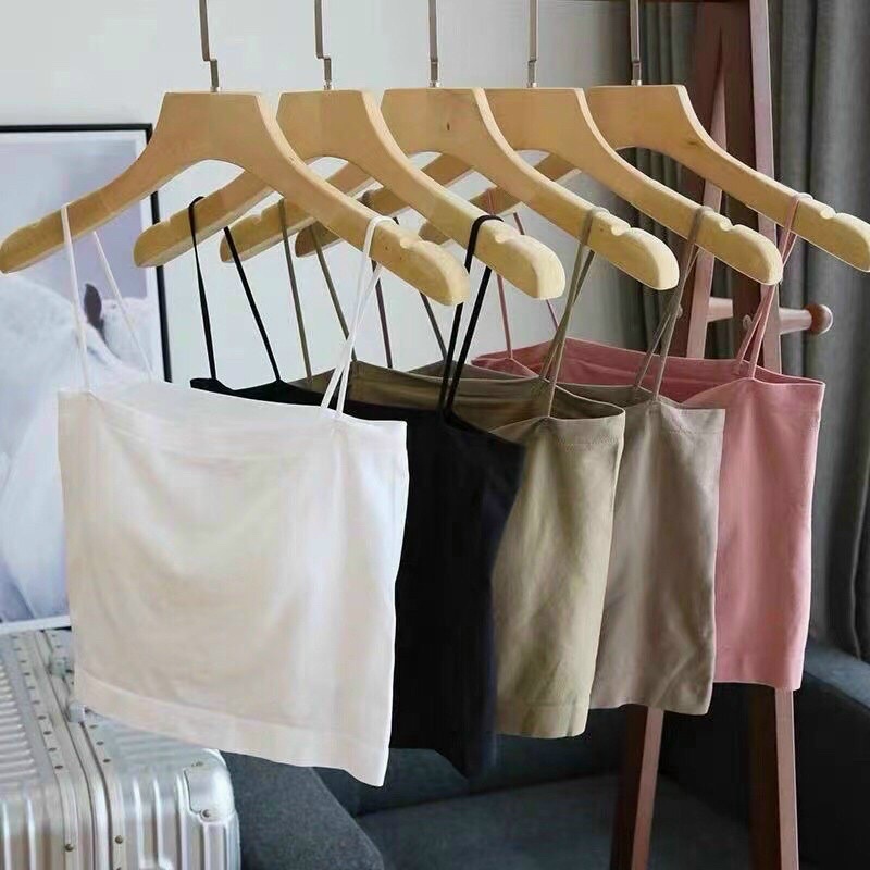 [HOT 2022] Áo bra cotton trơn cao cấp lót vest ngang ngực dạng ống 2 dây có miếng lót ngực AB/403 | BigBuy360 - bigbuy360.vn