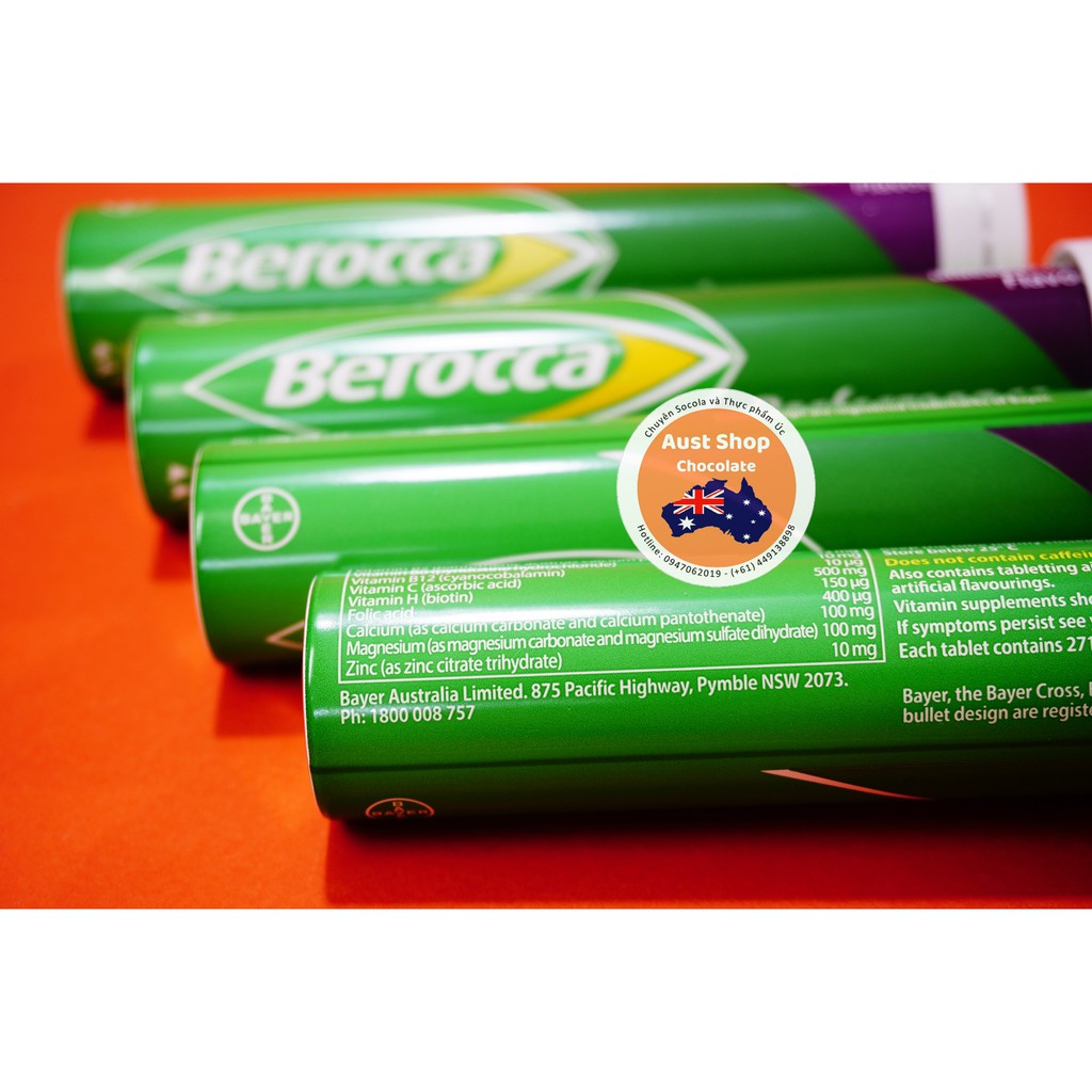 Viên Sủi Berocca HÀNG ÚC hộp 45v - OZ - Aust Shop Chocolate