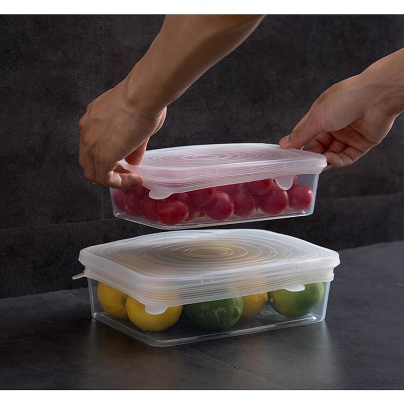 Ossayi Bộ 6 Nắp Silicone Đậy Tô Thức Ăn Tươi Có Thể Dùng Trong Lò Vi Sóng