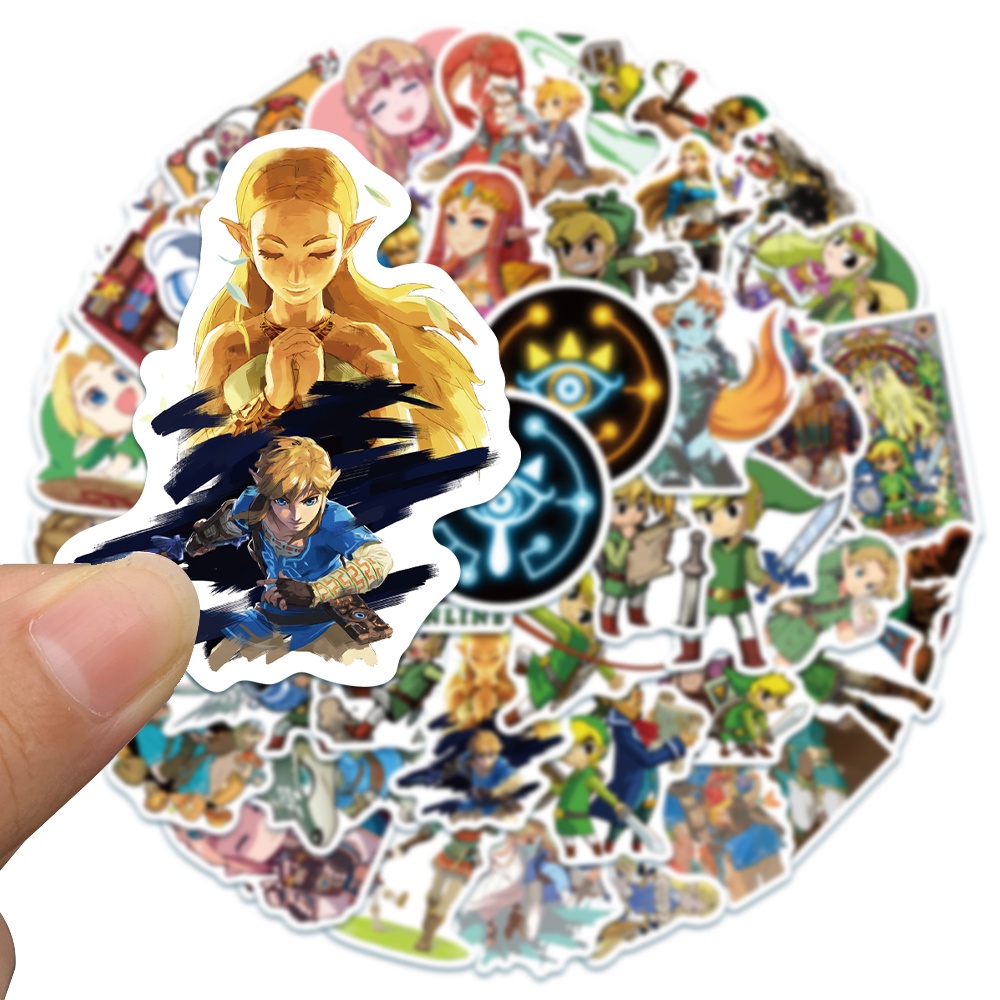 Bộ 10/50 Miếng Dán Hình Hoạt Hình Zelda Trang Trí Nhà