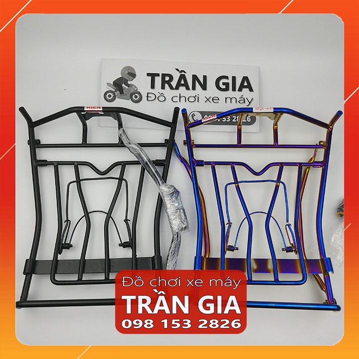 Baga giữa xe AB airblade 2016-2017-2018-2019 gác baga trước treo đồ air blade 10 ly màu titan đen tĩnh điện inox