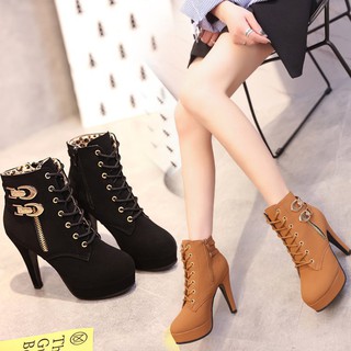 Giày bốt nữ da nhung đế cao 11cm g060
