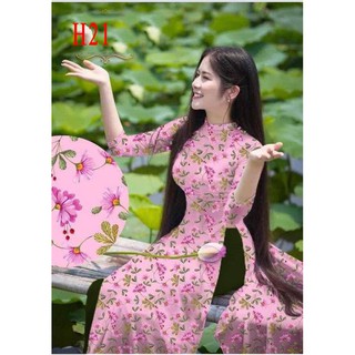 Áo Dài Lụa Hoa Nhí - Ảnh Thật Tự Chụp