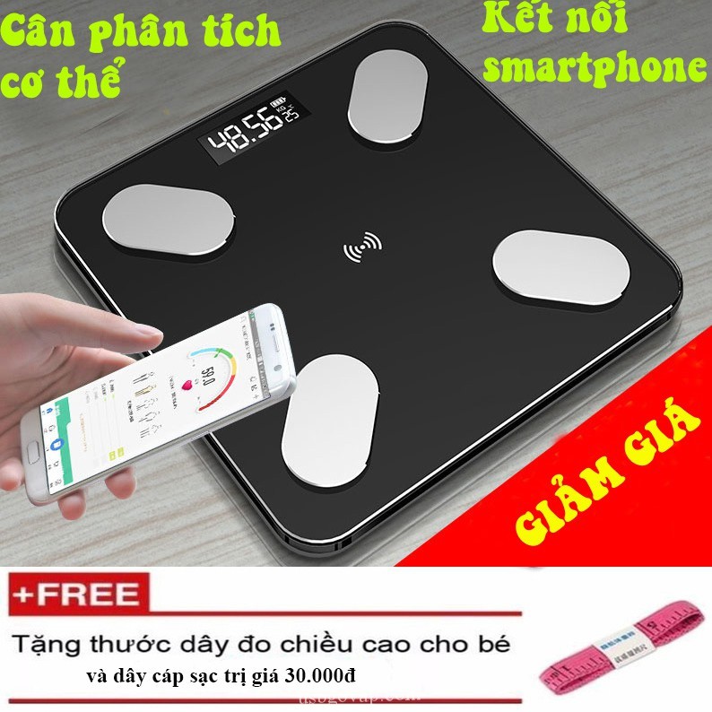 CÂN ĐIỆN TỬ KẾT NỐI BLUETOOTH [TẶNG THƯỚC DÂY] cân kiểm soát ăn uống hoạt động thể thao