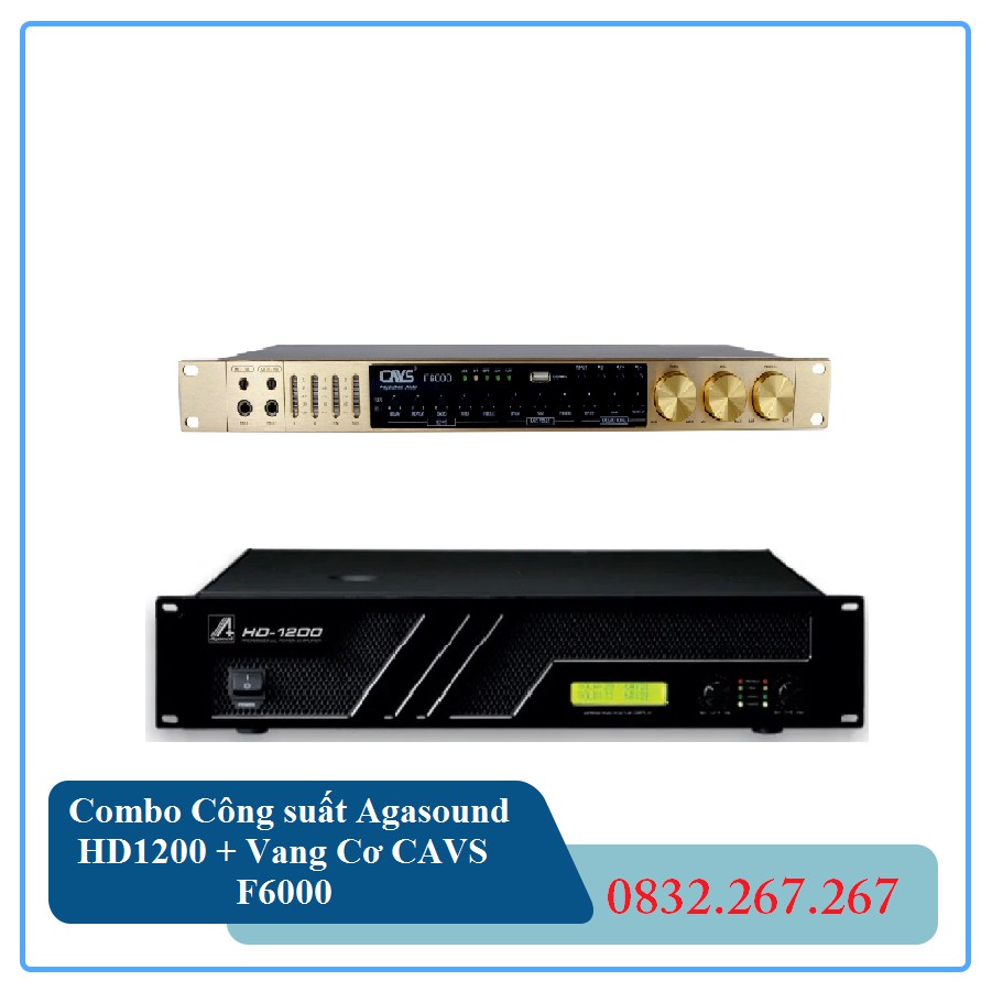 Combo Công suất Agasound HD1200 + Vang Cơ CAVS F6000