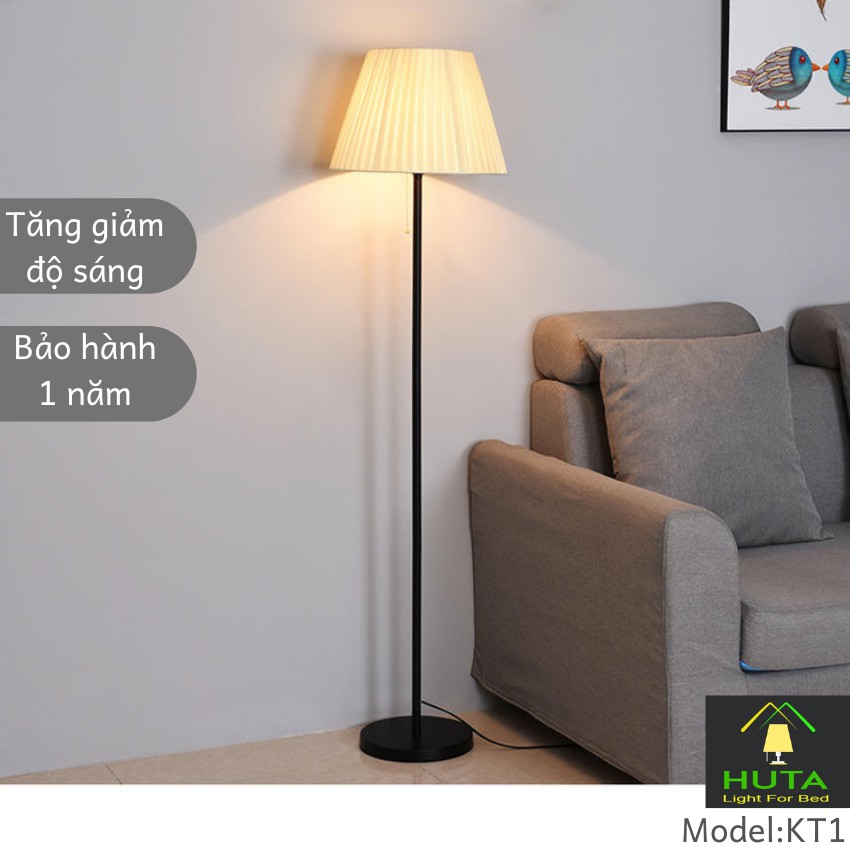 Đèn Cây Đứng Đẳng Cấp, Dùng Làm Đèn Sàn Trang Trí Phòng Khách, Đèn Phòng Ngủ, Bóng Led, Chao Vải, Mã D1 - HUTA