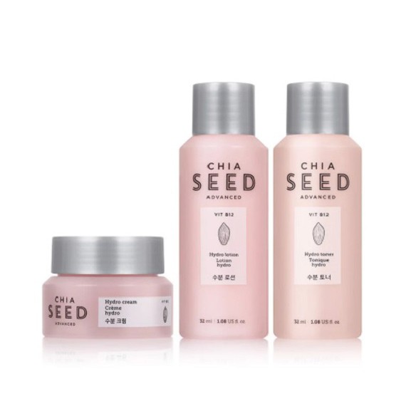  Bộ Sản Phẩm Dưỡng Ẩm THEFACESHOP CHIA SEED HYDRATING TRIO KIT 3pcs