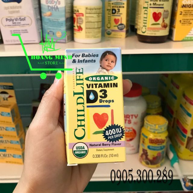 Childlife Organic Vitamin D3 Vị Dâu cho Bé