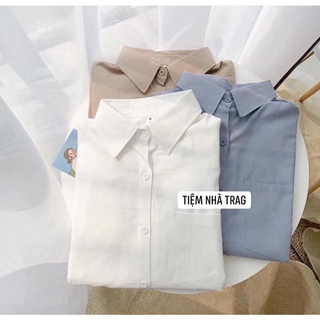 Sơ mi dáng rộng chất thô mềm