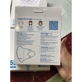 KHẨU TRANG 5D BISOU [ HỘP 10 CÁI]