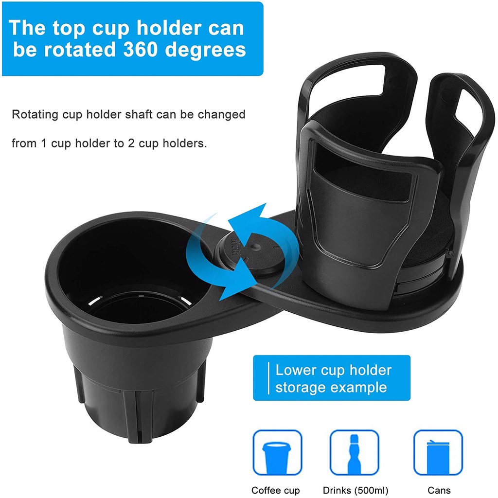 Giá Đỡ Cốc Đa Năng Trên Xe Hơi Xoay 360 Độ° Khay Đựng Thức Ăn Có Thể Điều Chỉnh Xoay Tiện Dụng Cho Xe Hơi