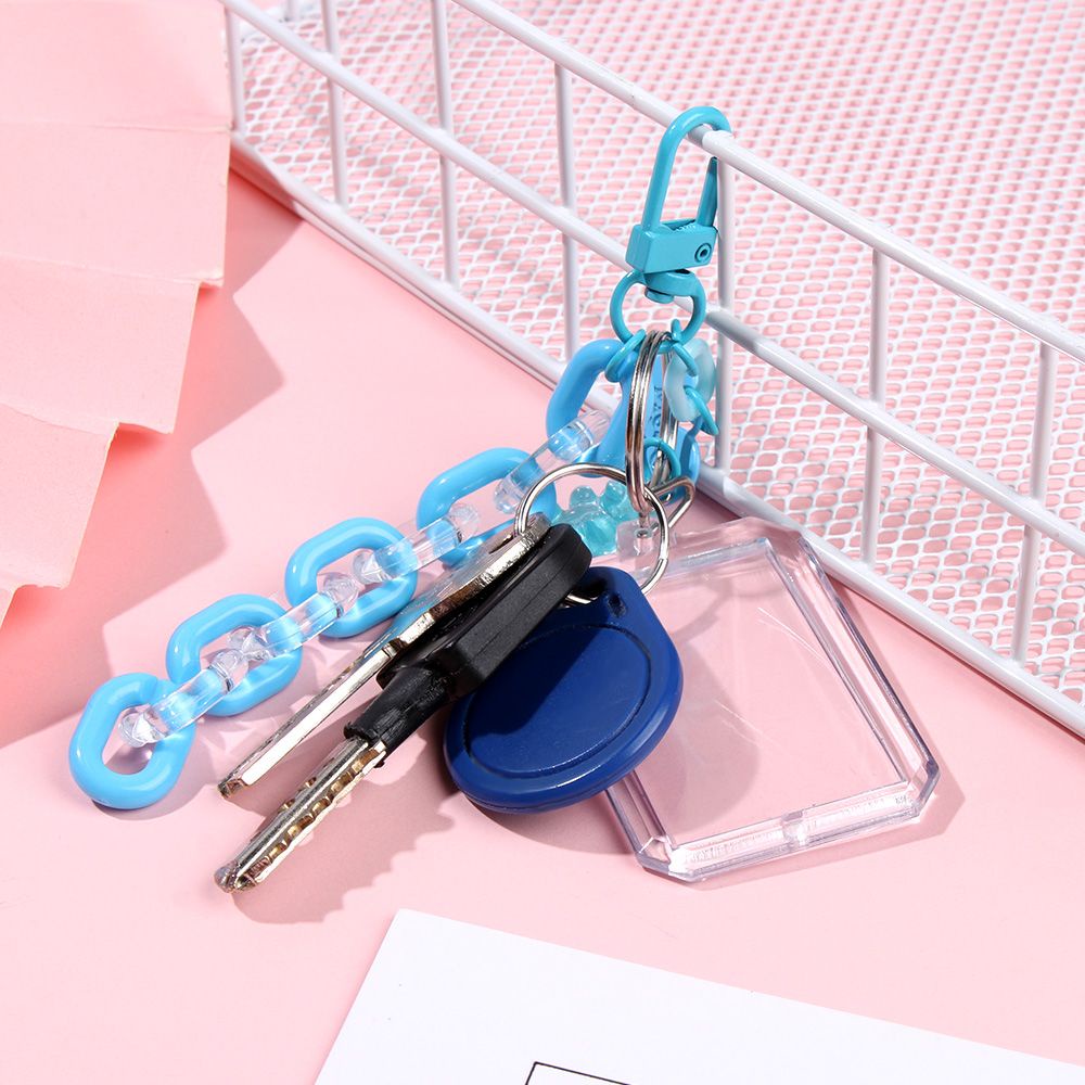 Móc khóa bằng acrylic có giá đỡ để thẻ xe bus/ thẻ ra vào/ ảnh thần tượng trang trí điện thoại/ chìa khóa nhiều màu