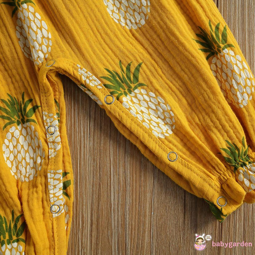 Áo Liền Quần Không Tay In Hình Quả Dứa / Hoa Xinh Xắn Đáng Yêu Cho Bé Gái