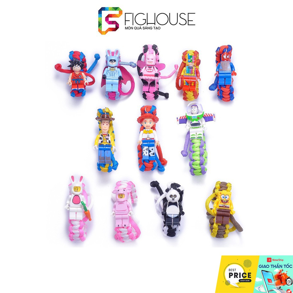 Vòng Tay Paracord Minifigures các Nhân Vật Iron Man, Spiderman, Captain, Batman - VTSP01