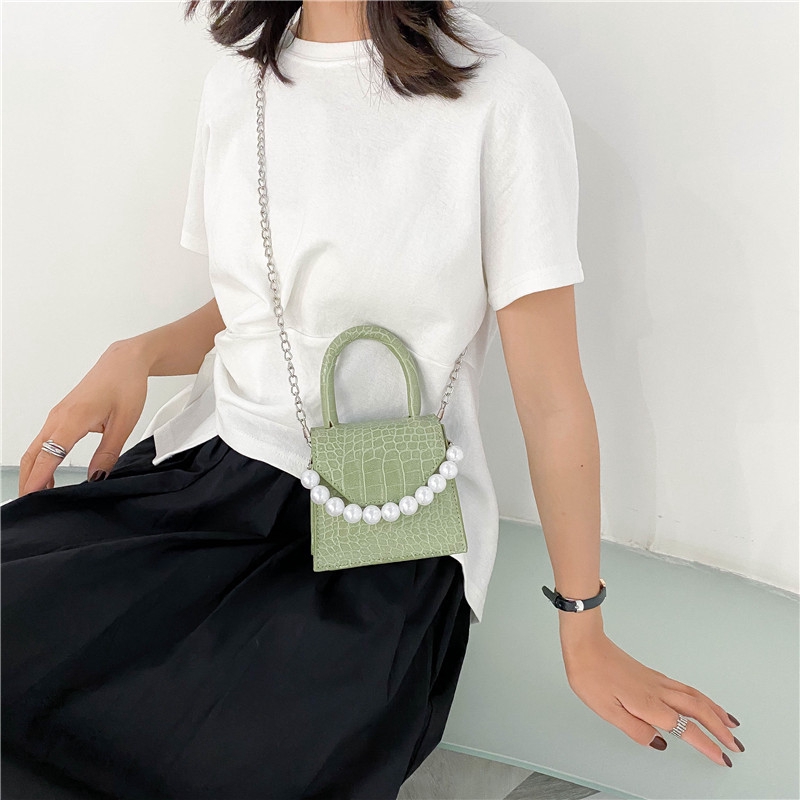 Túi đeo chéo IELGY họa tiết da vân cá sấu phong cách thời trang thanh lịch cho nữ