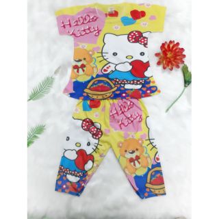 đồ bộ bé gái in 3D Mèo Hello Kitty