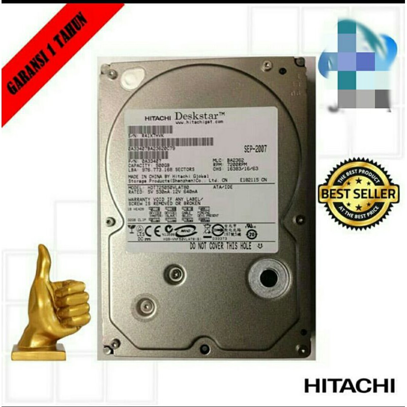 Ổ Cứng Sata Hdd / Hitachi 500gb / New Year 1 Năm