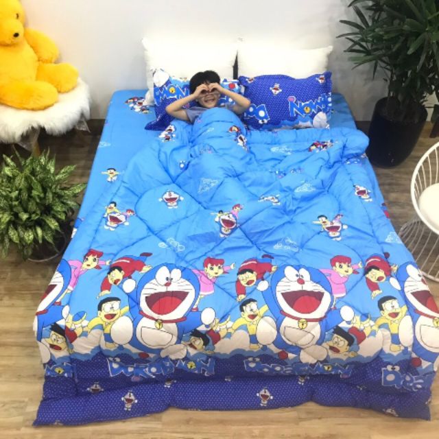 Chăn ga đôremon chỉ 260k cả bộ