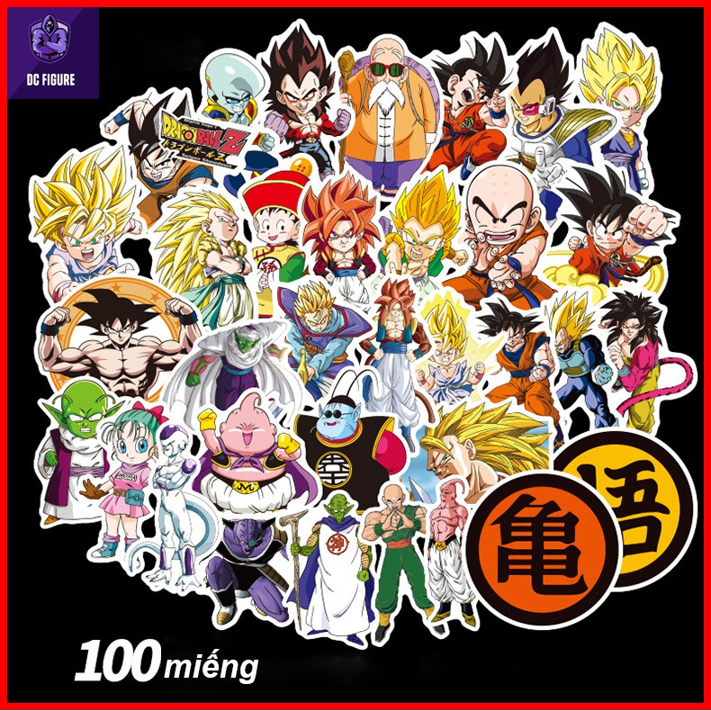 Set Sticker One Piece, Naruto, Dragon Ball... cute dán trang trí laptop, mũ nón bảo hiểm, vali, xe tay ga, ván trượt