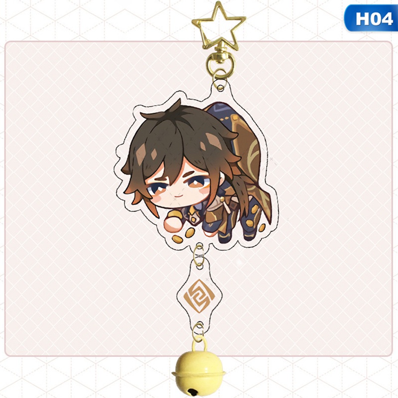 Móc khóa Acrylic hình ngôi sao Zhongli Amber Venti Klee Barbara Diluc Ygt Genshin