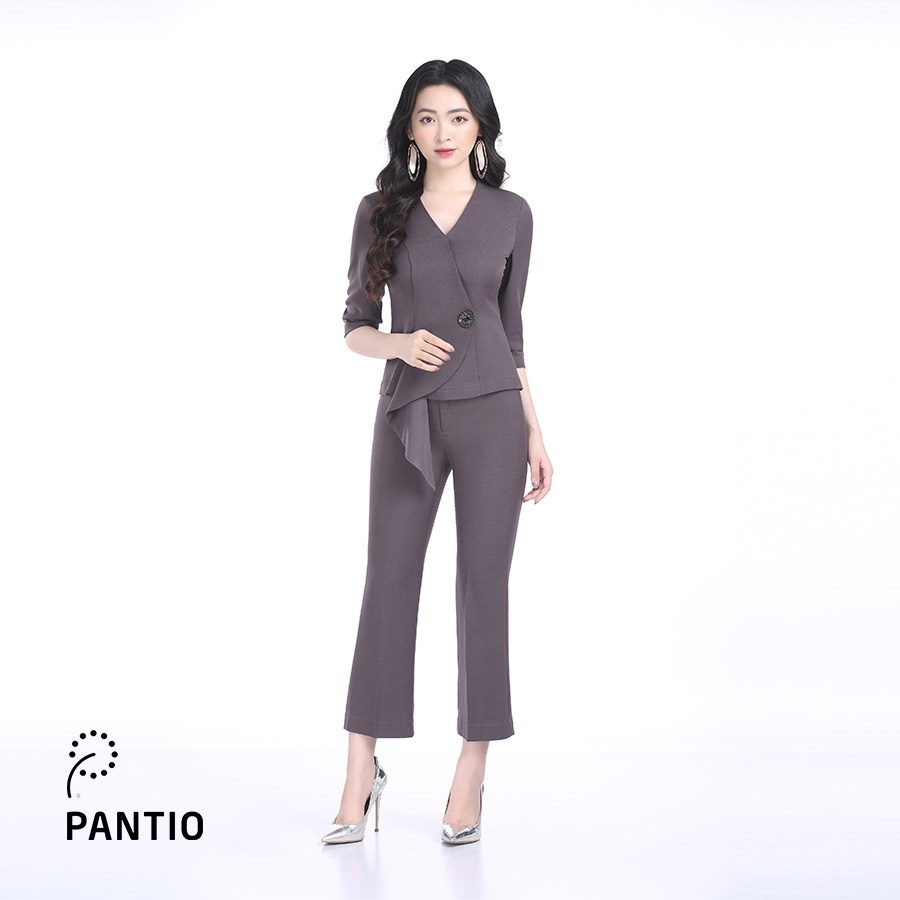 Áo sơ mi kiểu chát liệu cotton dáng ôm vạt chéo  BAK52322 - PANTIO