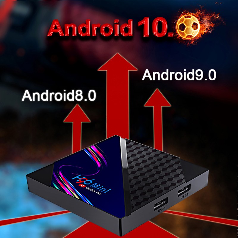 H96 mini V8 smart tv box RAM 2G ROM 16G xem 3D 4K video  Android 10.0 HDplay store Không cần đăng nhập tải ứng dụng