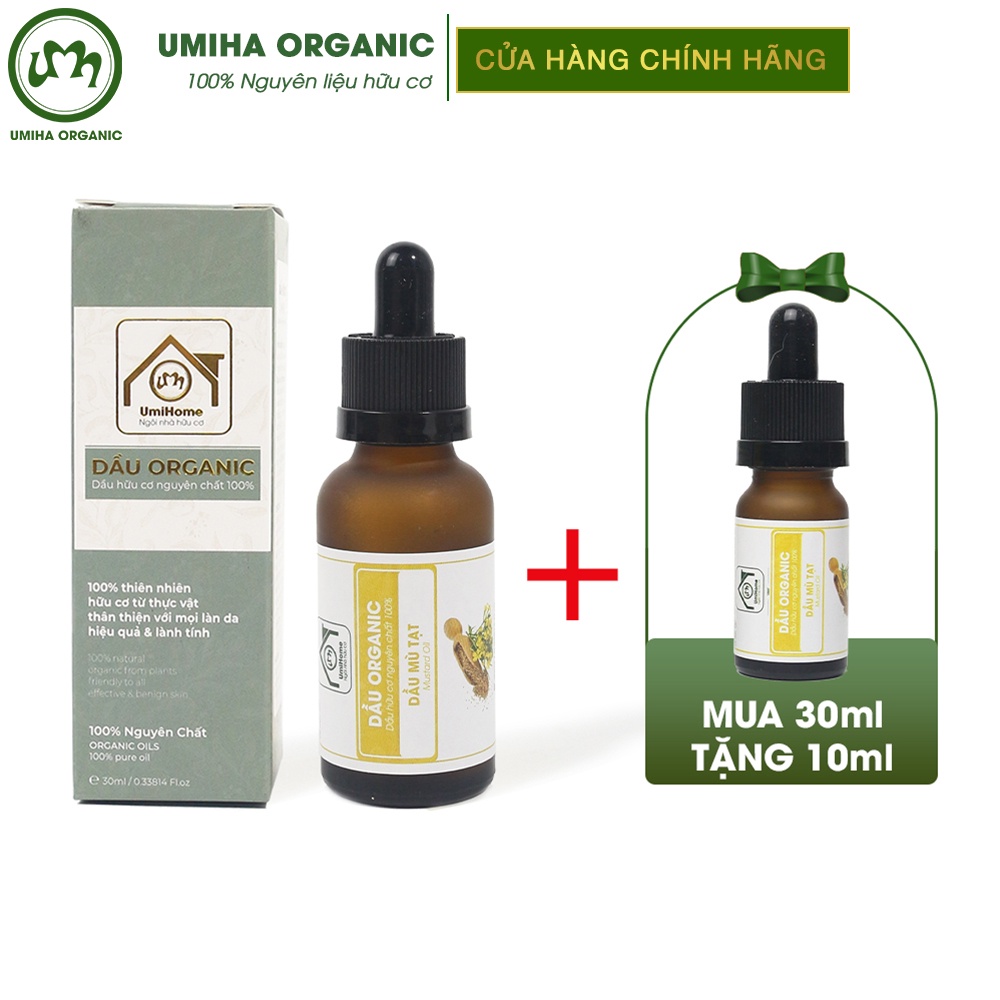 Dầu Mù Tạt nguyên chất UMIHOME hữu cơ 30ml dưỡng ẩm làm sạch da, ngăn ngừa mụn trứng cá