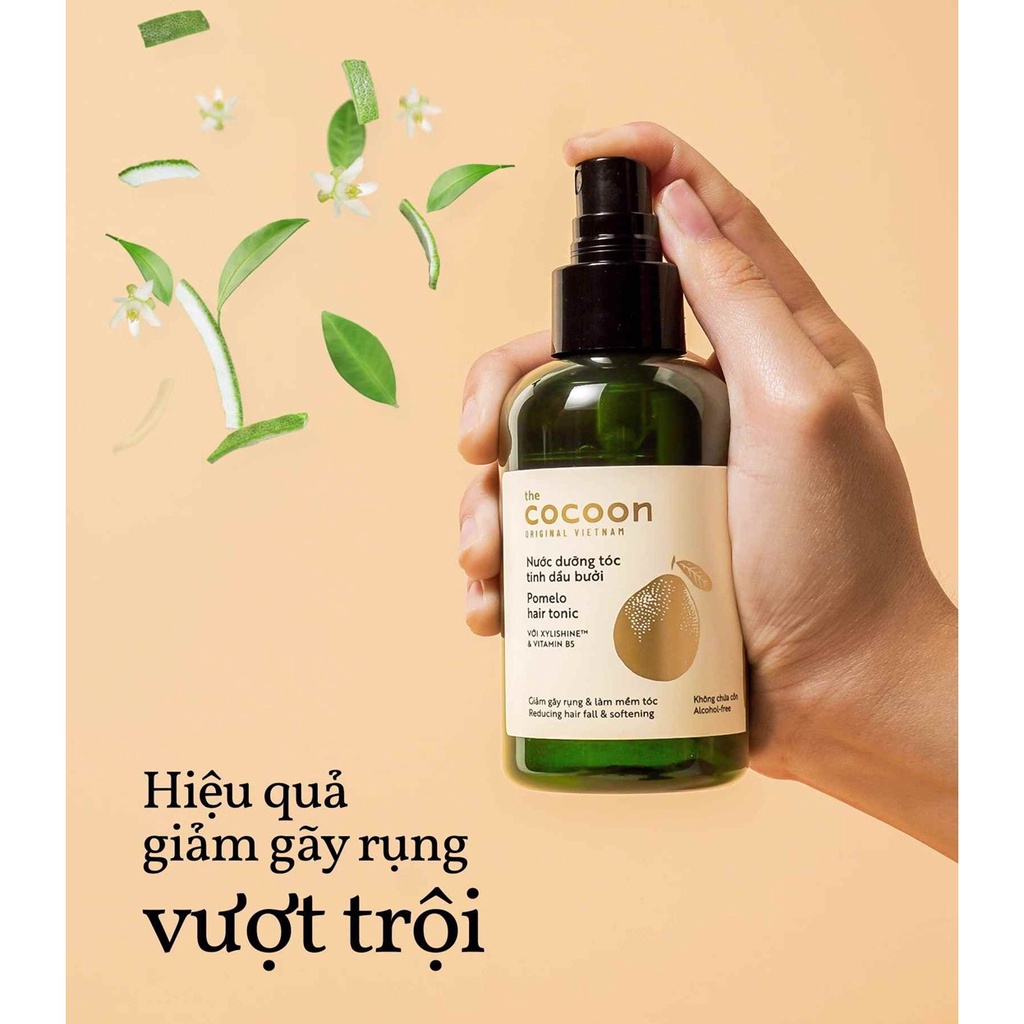 Nước Dưỡng Tóc COCOON Tinh Dầu Bưởi Giảm Gãy Rụng, Làm Mềm Tóc COCOON Pomelo Hair Tonic 140ml