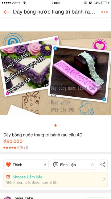 Combo 6 khuôn silicon rau câu 4D Mã JH8HG0