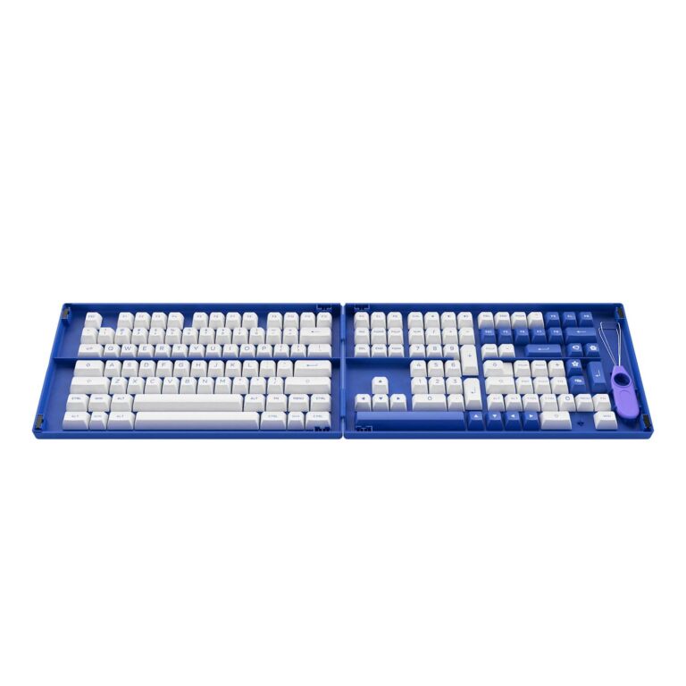 AKKO Keycap set – Blue on White (PBT Double-Shot/ASA profile/197 nút)